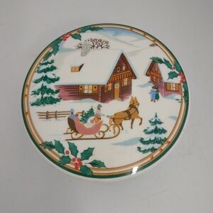 Mikasa Christmas Magic Porcelain Covered Candy Dish 5" - HK504/ 683
